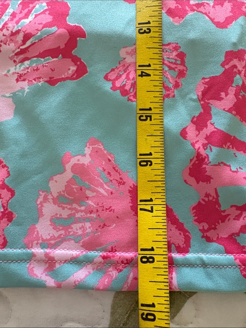 Ana Clare Aqua & Pink Shell-Print Women's Skirt L - Picture 3 of 4